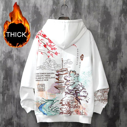 Anime Hoodies Sweatshirts Chinese Style Men Black Hoodies Sweatshirts Harajuku Oversized Pullovers Sweatshirts for Women CS455